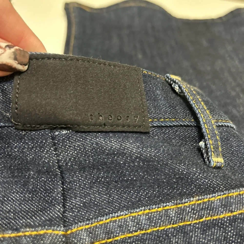 Women’s Theory Patch Pocket Flared Denim Jeans Dark Wash Indigo - Sz 29 NWOT